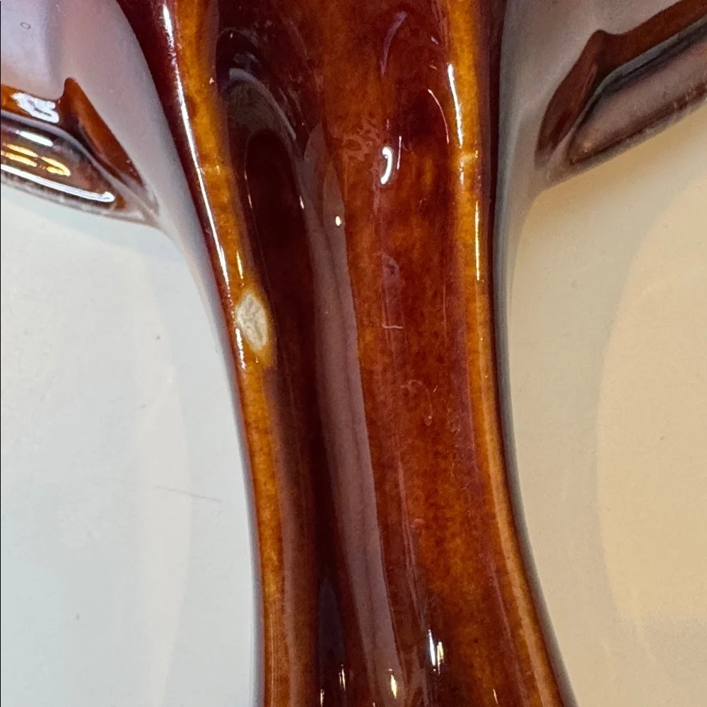 HULL BROWN DRIP BOWLS Soup Handle USA Mid Century Vtg lot of 5